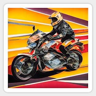 Blaze Rider - Dynamic Motorcycle Artwork Sticker